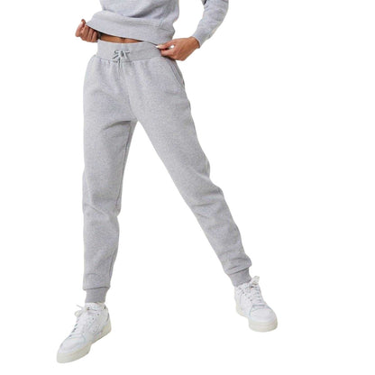 Grey Marl Marl - Front - USA Womens-Ladies Cotton Blend Adjustable Waist Classic Joggers
