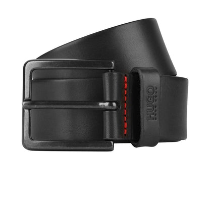 Black - Front - Hugo Mens Gionio Leather Everyday Belt