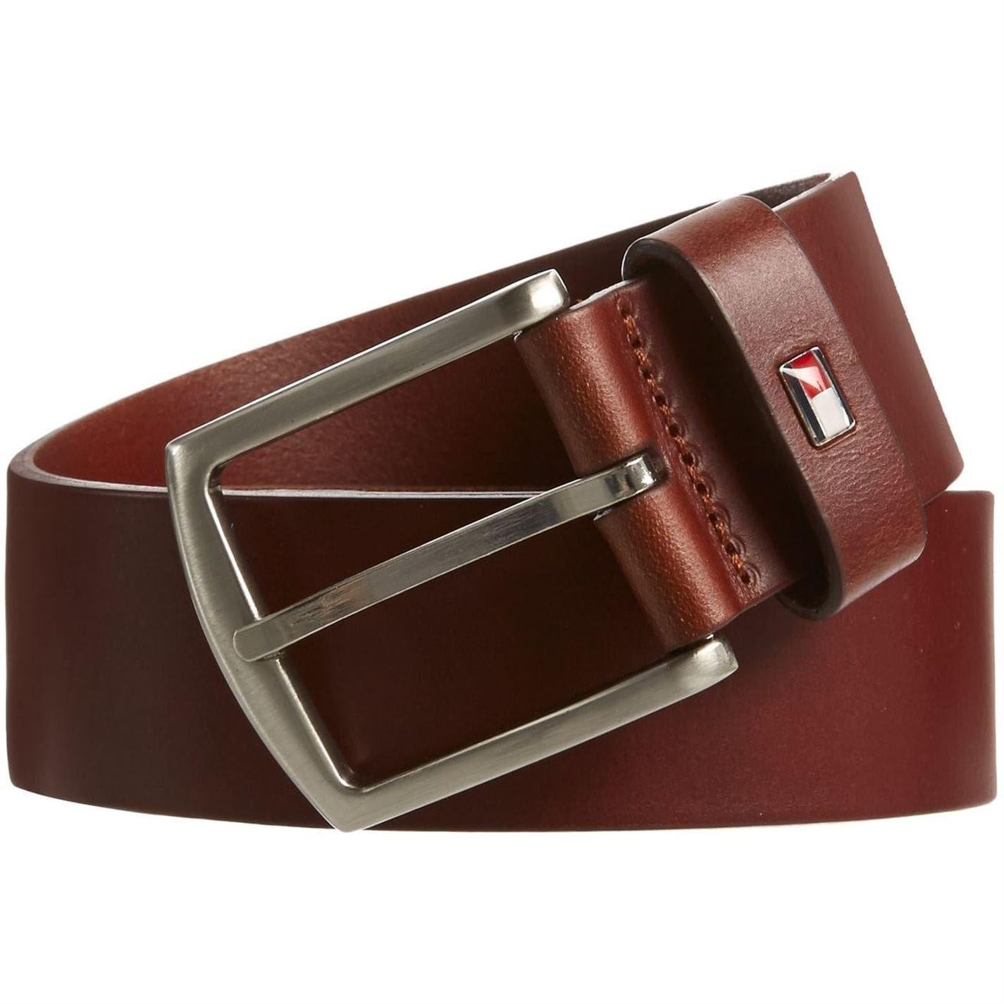 Dark Brown - Back - Tommy Hilfiger Mens Denton Leather Belt