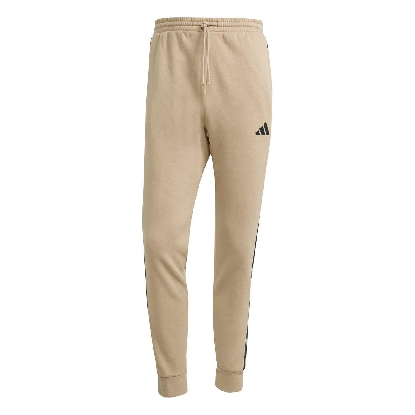 Sandstone - Front - Adidas Mens Essentials Stripe Tapered Joggers
