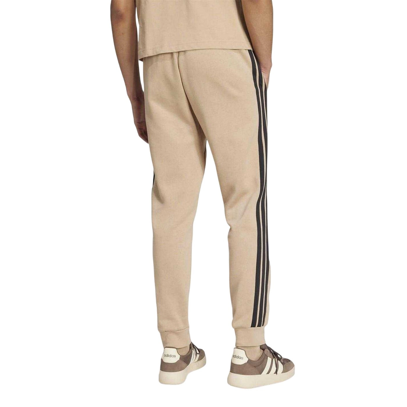 Sandstone - Back - Adidas Mens Essentials Stripe Tapered Joggers