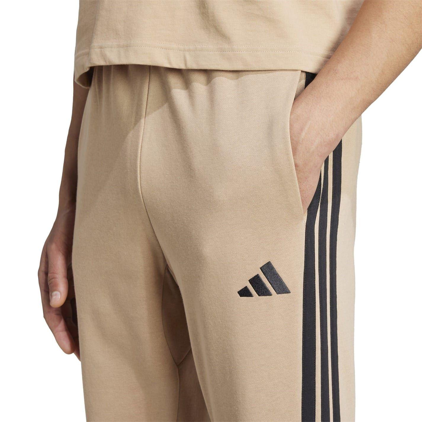 Sandstone - Side - Adidas Mens Essentials Stripe Tapered Joggers