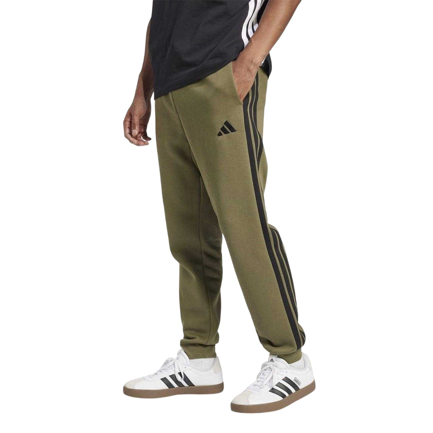Olive Strata - Lifestyle - Adidas Mens Essentials Stripe Tapered Joggers