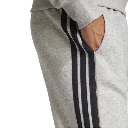 Medium Grey-White - Side - Adidas Mens Essentials Stripe Tapered Joggers