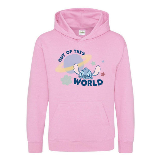 White - Front - Lilo & Stitch Childrens-Kids Out Of This World Hoodie