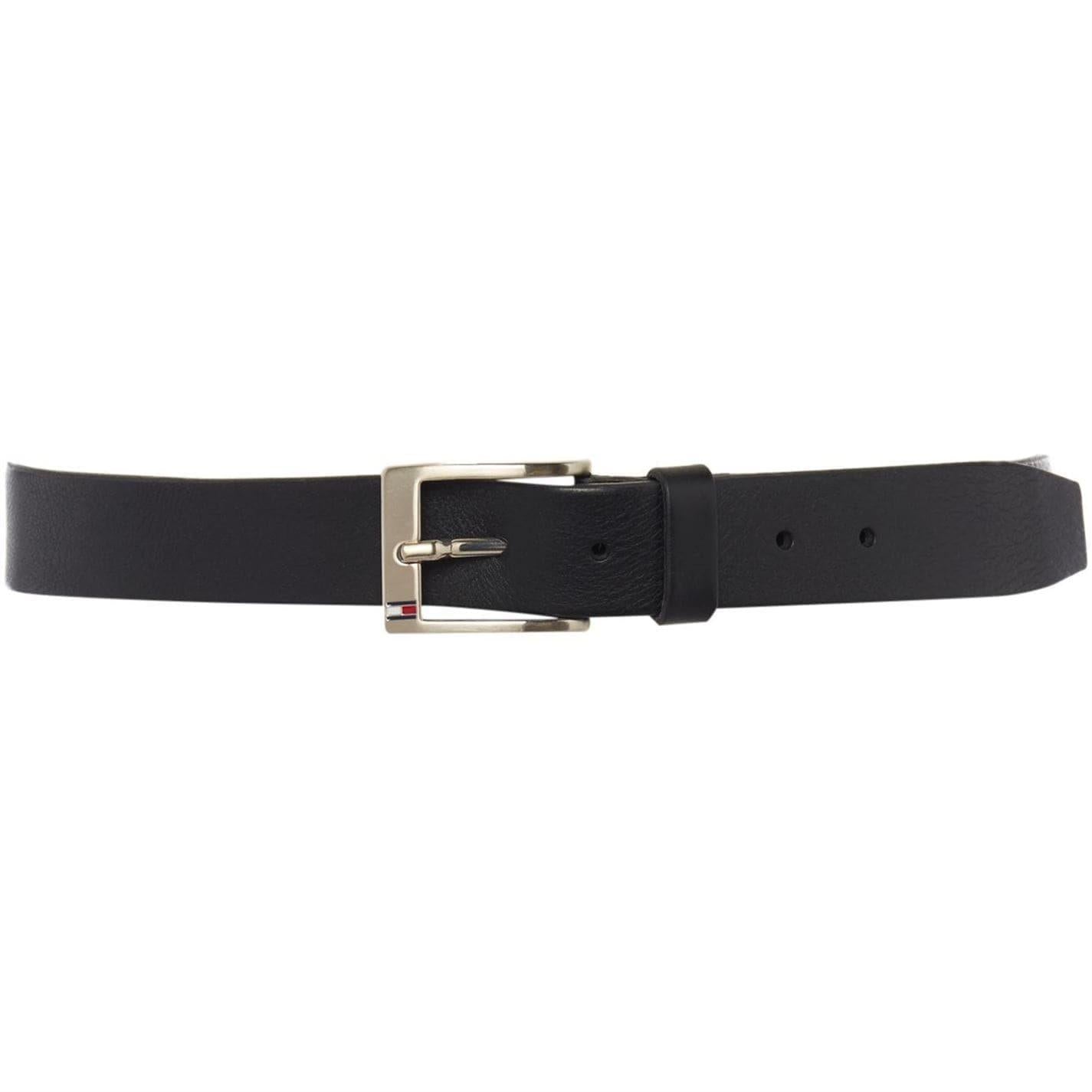 Black - Back - Tommy Hilfiger Mens Aly Plain Leather Belt