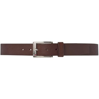 Dark Brown - Back - Tommy Hilfiger Mens Aly Plain Leather Belt