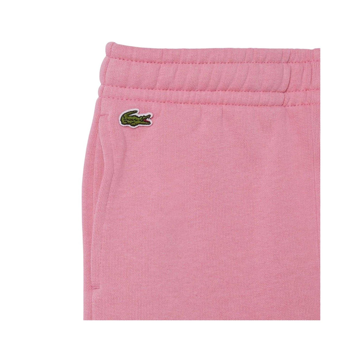 Pink - Side - Lacoste Girls Organic Cotton Embroidered Logo Joggers
