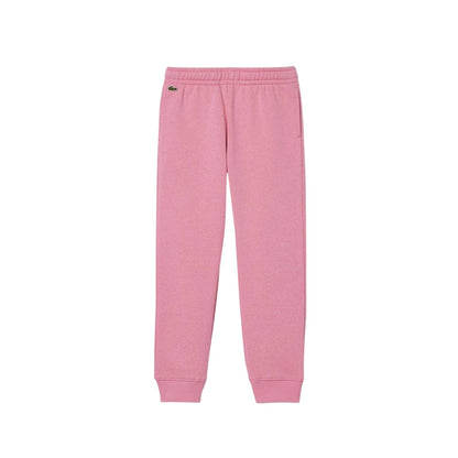 Pink - Front - Lacoste Girls Organic Cotton Embroidered Logo Joggers