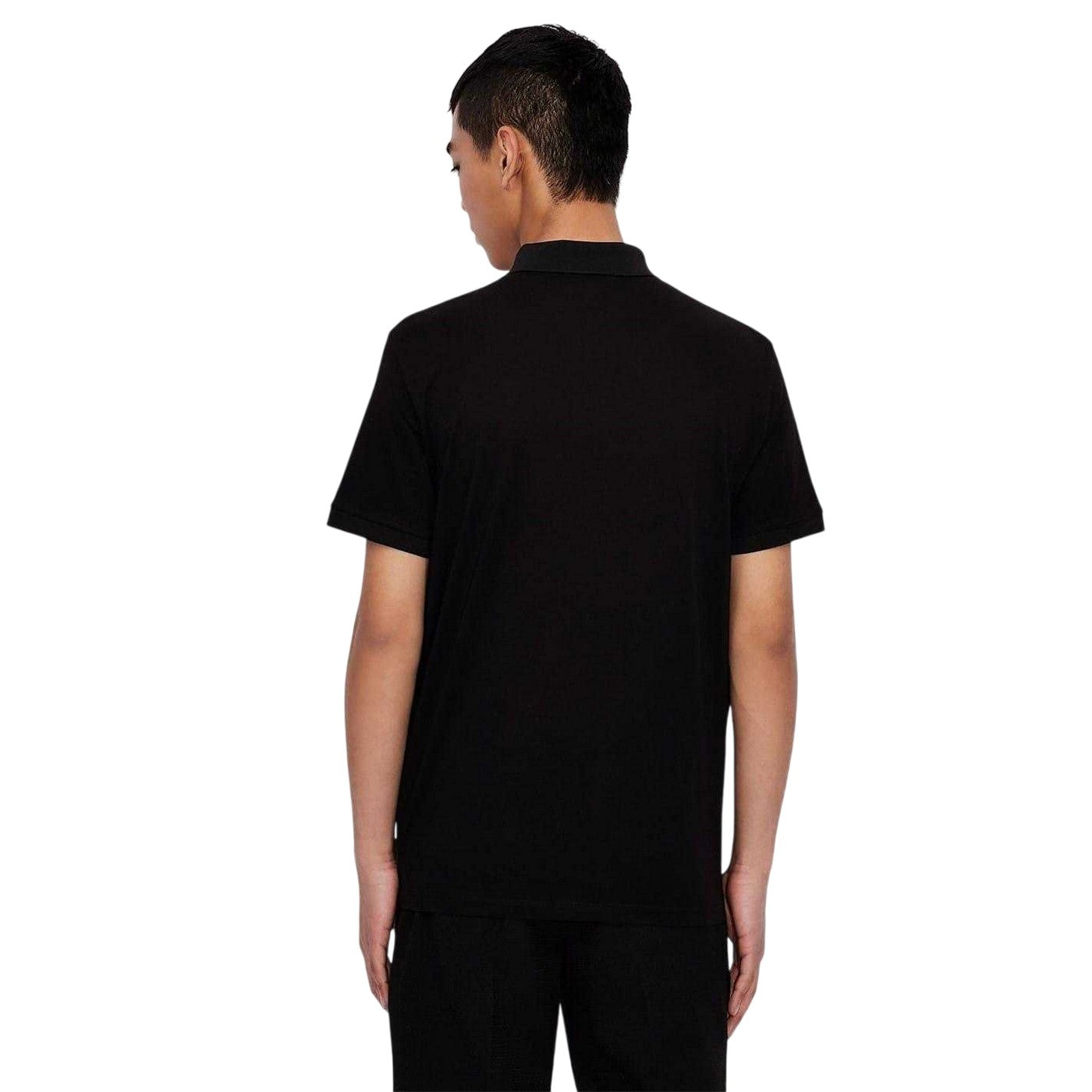 Black - Back - Armani Exchange Mens Cotton Polo Shirt