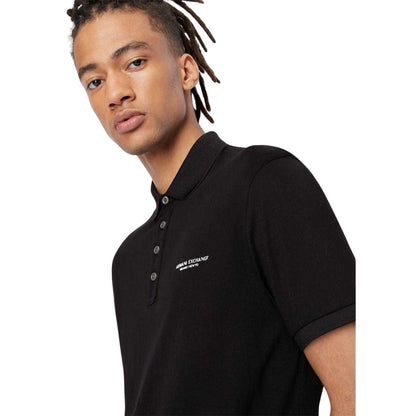 Black - Side - Armani Exchange Mens Cotton Polo Shirt
