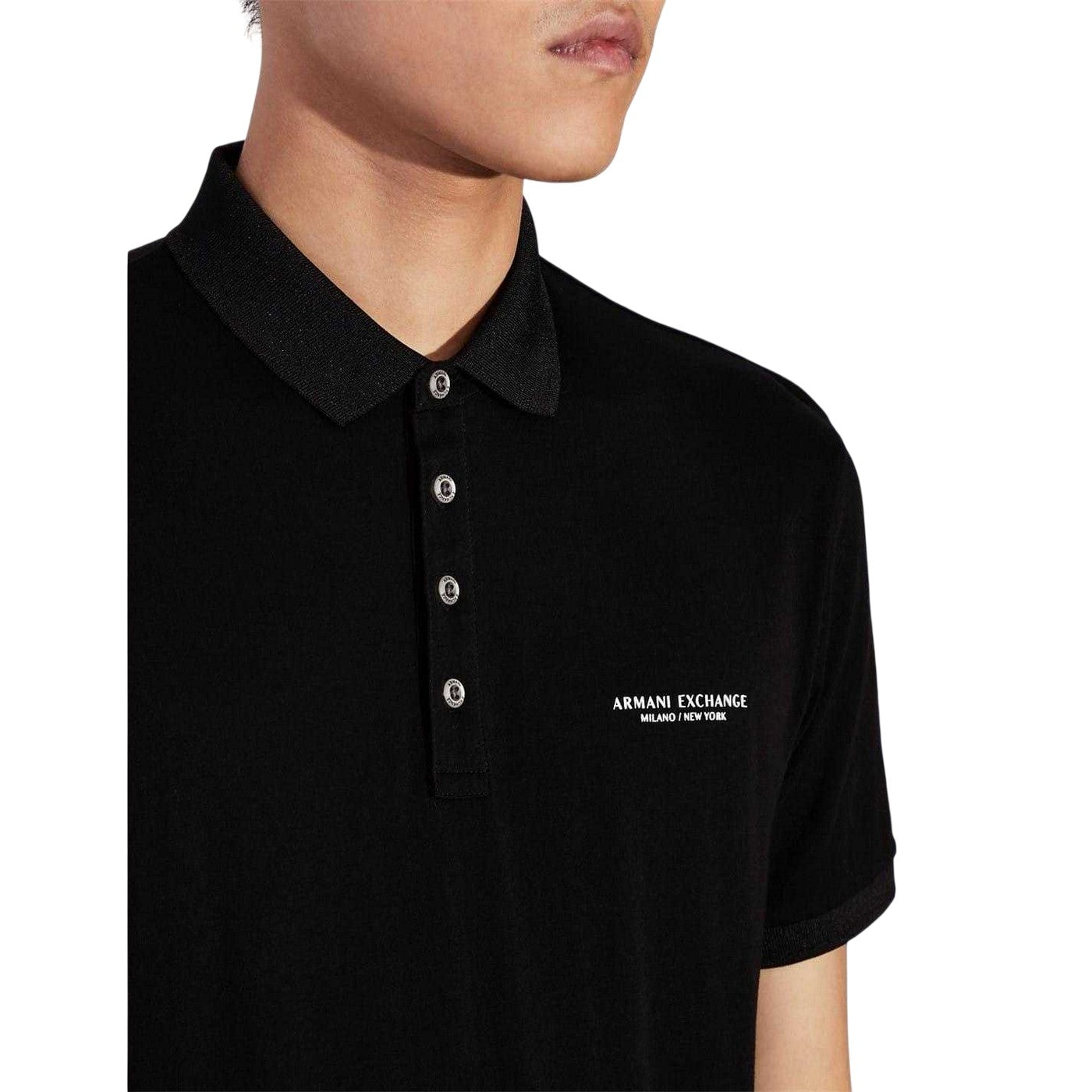 Black - Lifestyle - Armani Exchange Mens Cotton Polo Shirt