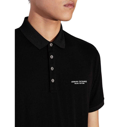 Black - Lifestyle - Armani Exchange Mens Cotton Polo Shirt