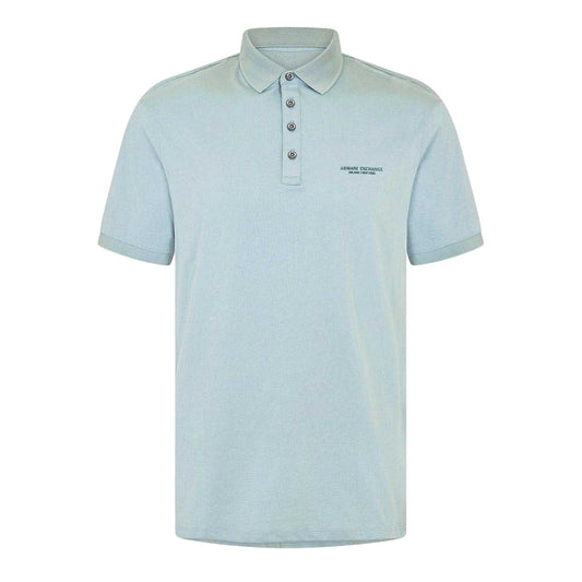 Blue - Front - Armani Exchange Mens Cotton Polo Shirt