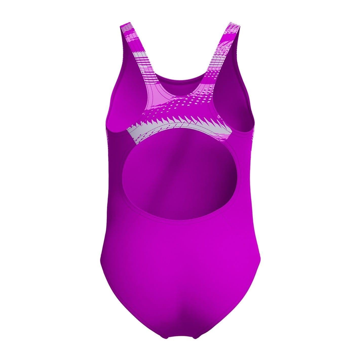 Diva Pink - Back - Speedo Girls Hyperboom Splice Shattered One Piece Swimsuit