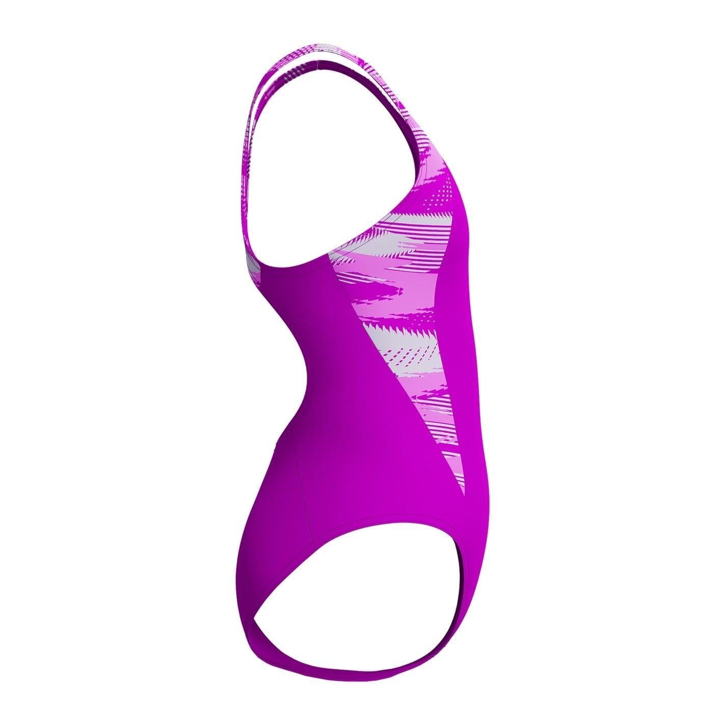 Diva Pink - Side - Speedo Girls Hyperboom Splice Shattered One Piece Swimsuit