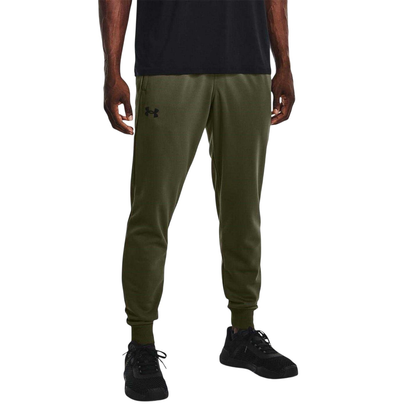 Marine OD Green - Side - Under Armour Mens Fleece Joggers