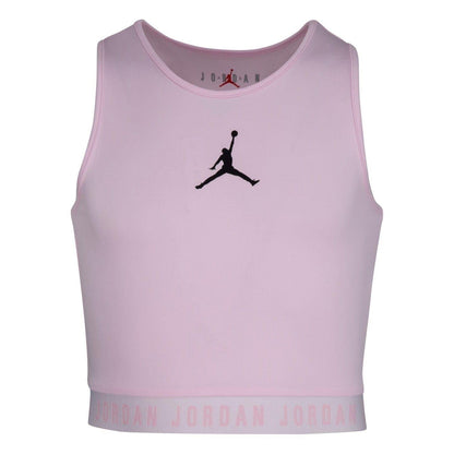 Pink-Black - Front - Nike Girls Air Jordan Active Crop Top