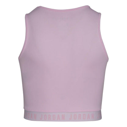 Pink-Black - Back - Nike Girls Air Jordan Active Crop Top