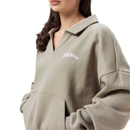 Taupe - Side - Jack Wills Womens-Ladies Lettering Relaxed Fit Sweatshirt