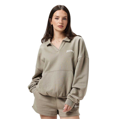 Taupe - Lifestyle - Jack Wills Womens-Ladies Lettering Relaxed Fit Sweatshirt