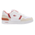 White-Pink - Front - Lacoste Childrens-Kids T-Clip Touch Fastening Trainers