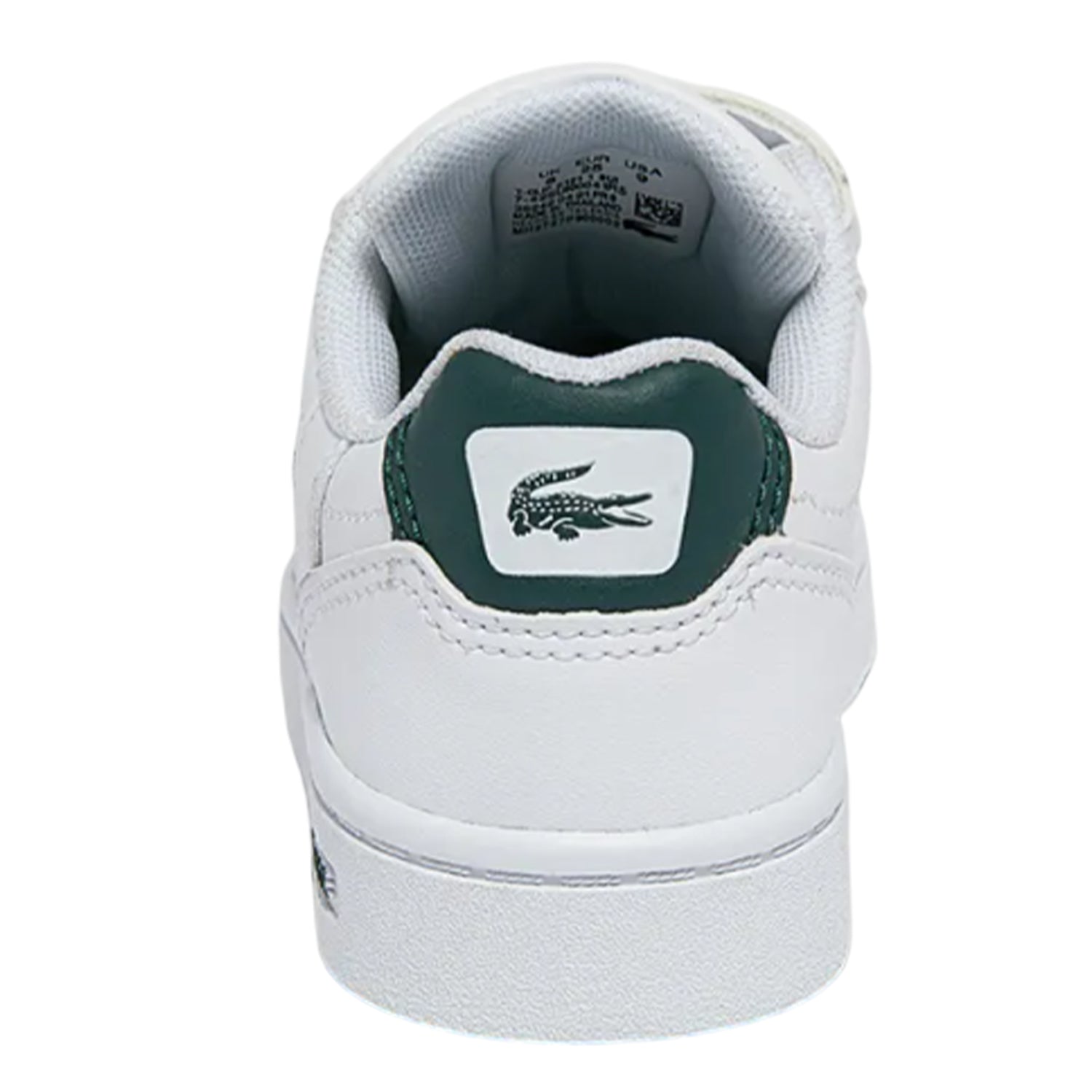 White-Green - Back - Lacoste Childrens-Kids T-Clip Touch Fastening Trainers