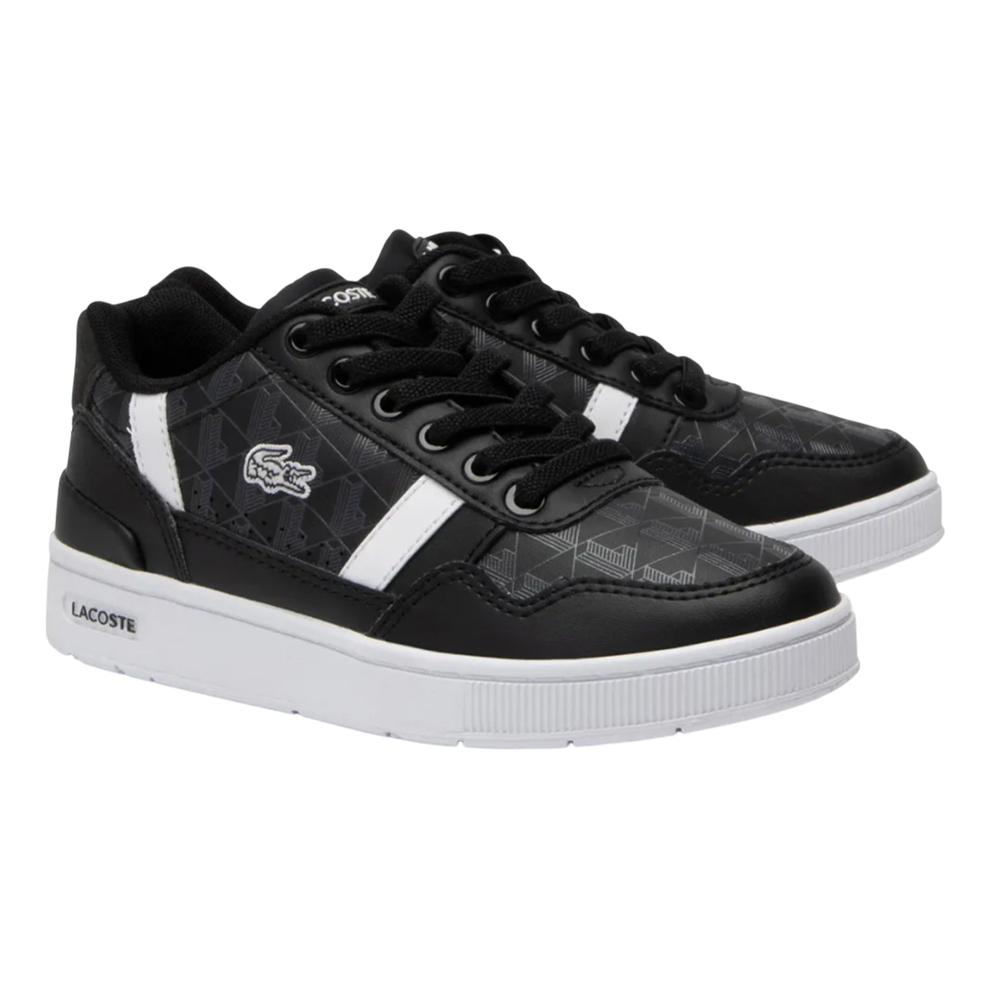 Black-White - Lifestyle - Lacoste Childrens-Kids T-Clip Touch Fastening Trainers