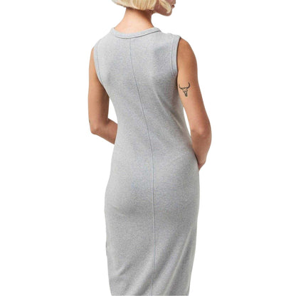 Heather Grey - Pack Shot - Calvin Klein Womens-Ladies Cotton Midi Bodycon Dress