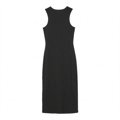 Black - Back - Calvin Klein Womens-Ladies Cotton Midi Bodycon Dress