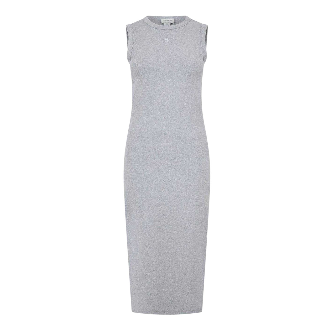 Heather Grey - Front - Calvin Klein Womens-Ladies Cotton Midi Bodycon Dress