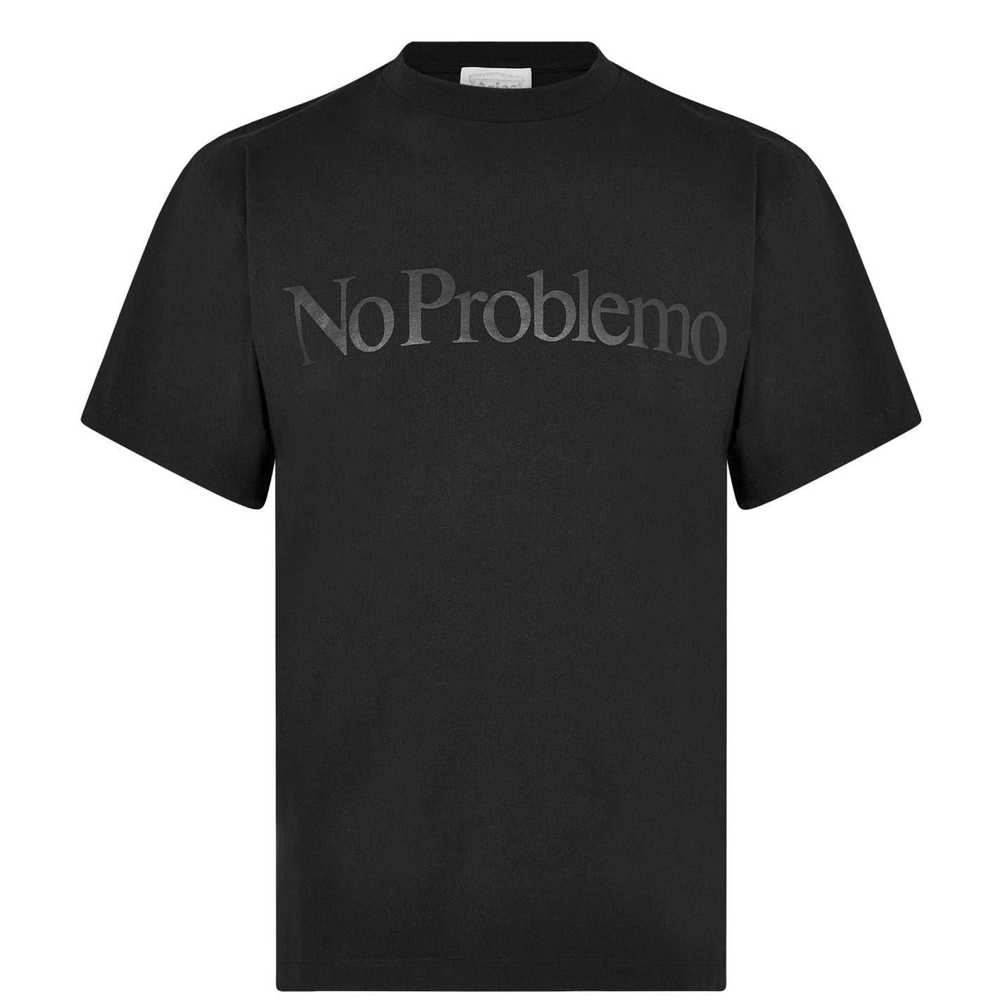 Black - Front - Aries Unisex Adult No Problemo Short-Sleeved T-Shirt