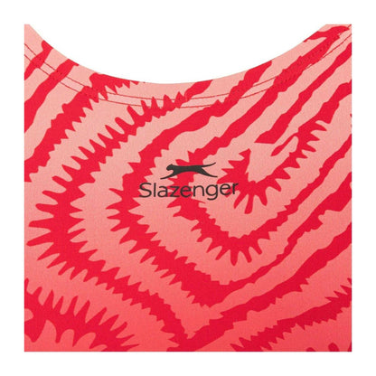 Red - Lifestyle - Slazenger Womens-Ladies Patterned One Piece Swimsuit