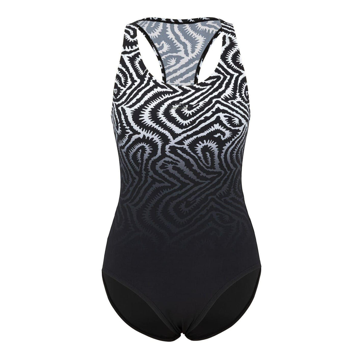 Black - Front - Slazenger Womens-Ladies Patterned One Piece Swimsuit