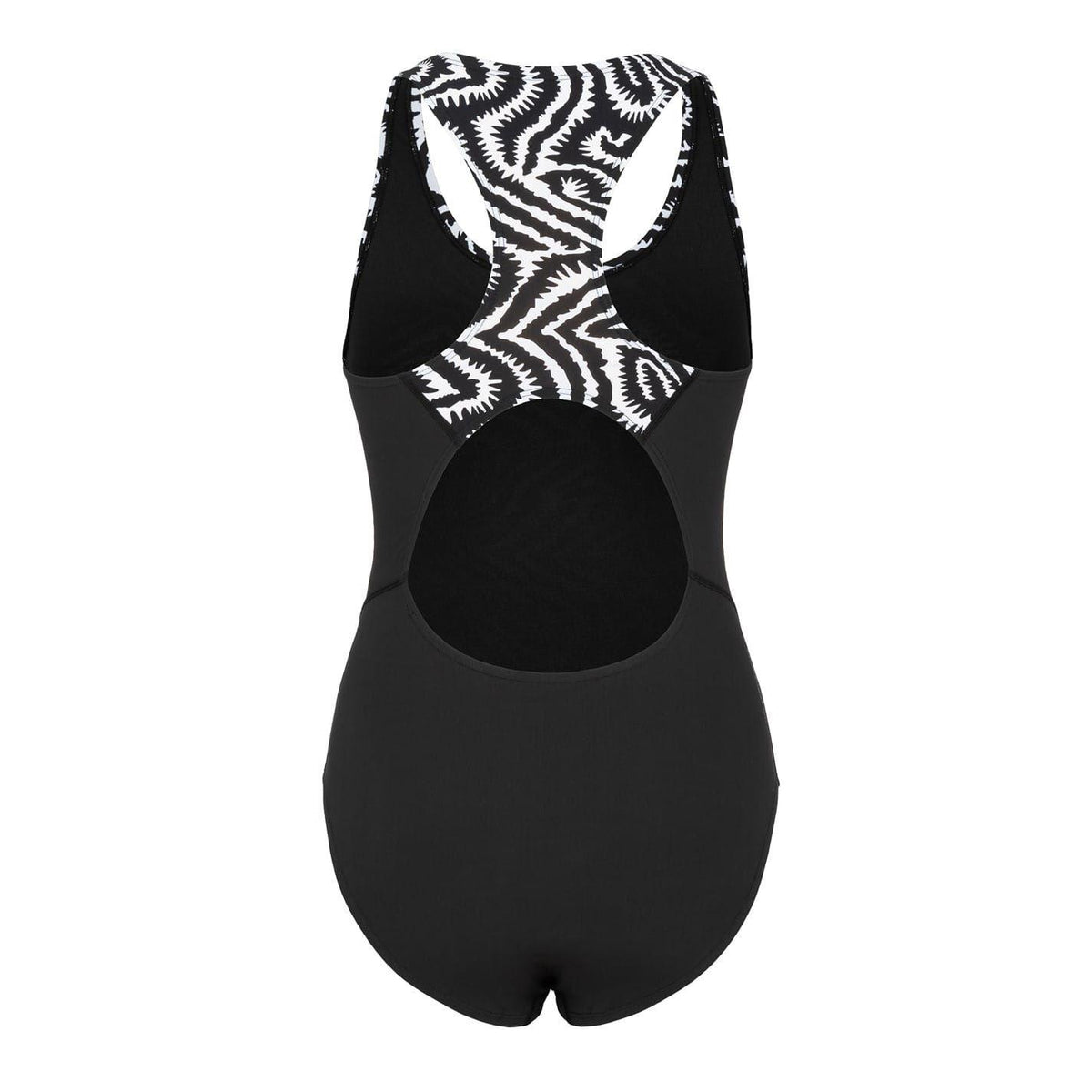 Black - Back - Slazenger Womens-Ladies Patterned One Piece Swimsuit