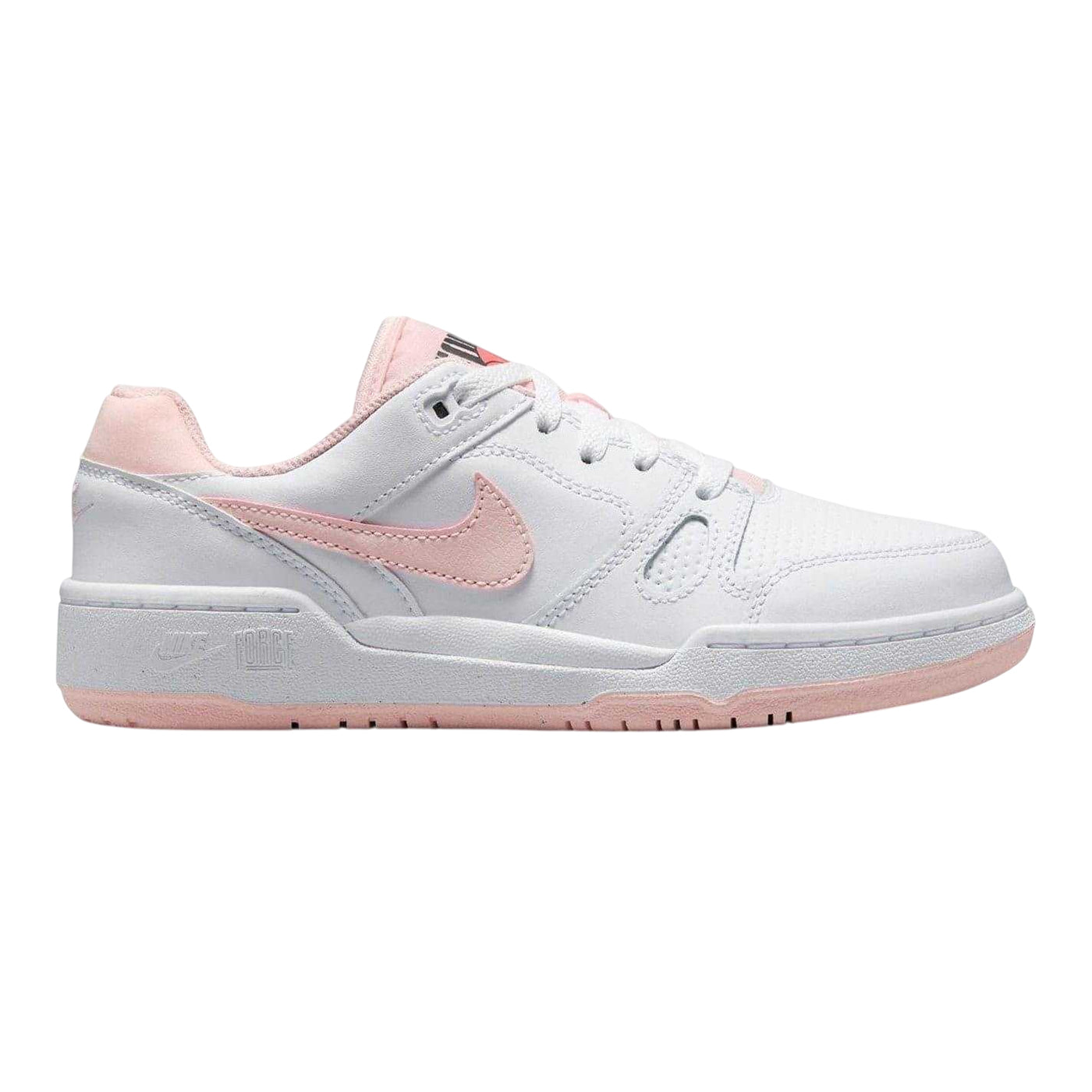 White-Pink - Side - Nike Childrens-Kids Full Force Leather Trainers