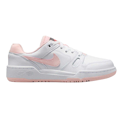 White-Pink - Side - Nike Childrens-Kids Full Force Leather Trainers