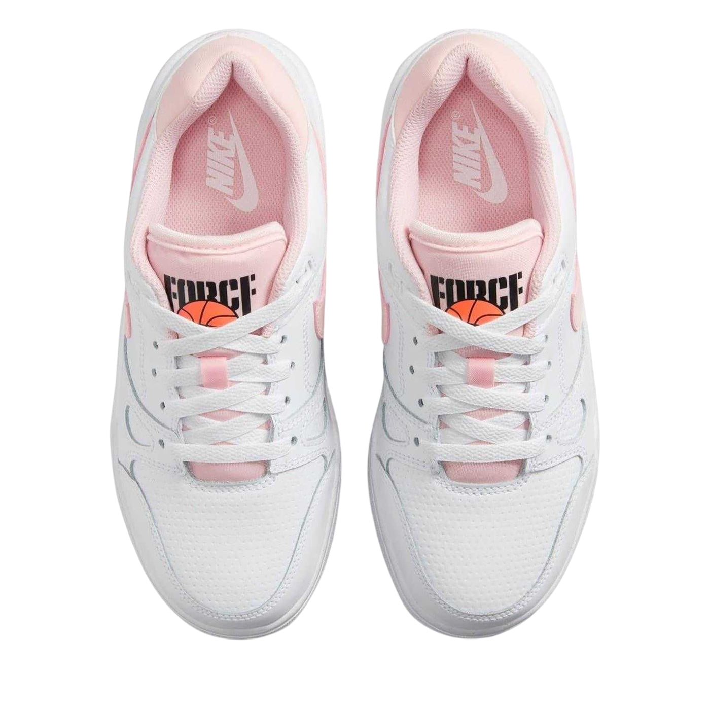 White-Pink - Pack Shot - Nike Childrens-Kids Full Force Leather Trainers