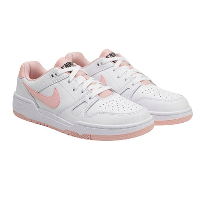 White-Pink - Front - Nike Childrens-Kids Full Force Leather Trainers