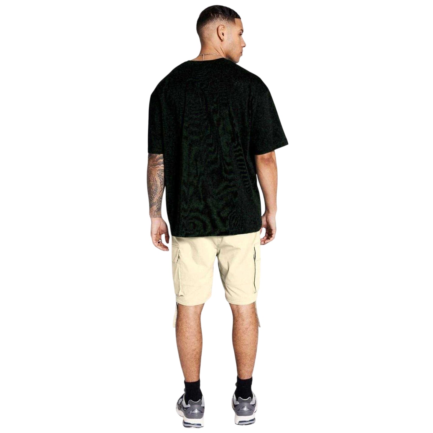 Stone - Back - Madison Barclay Mens Cargo Shorts