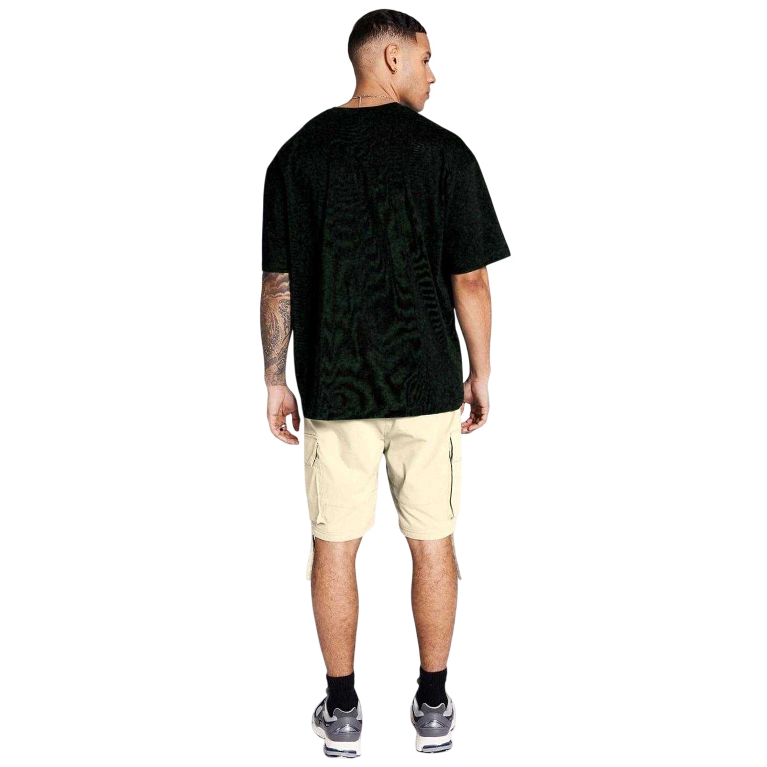 Stone - Back - Madison Barclay Mens Cargo Shorts