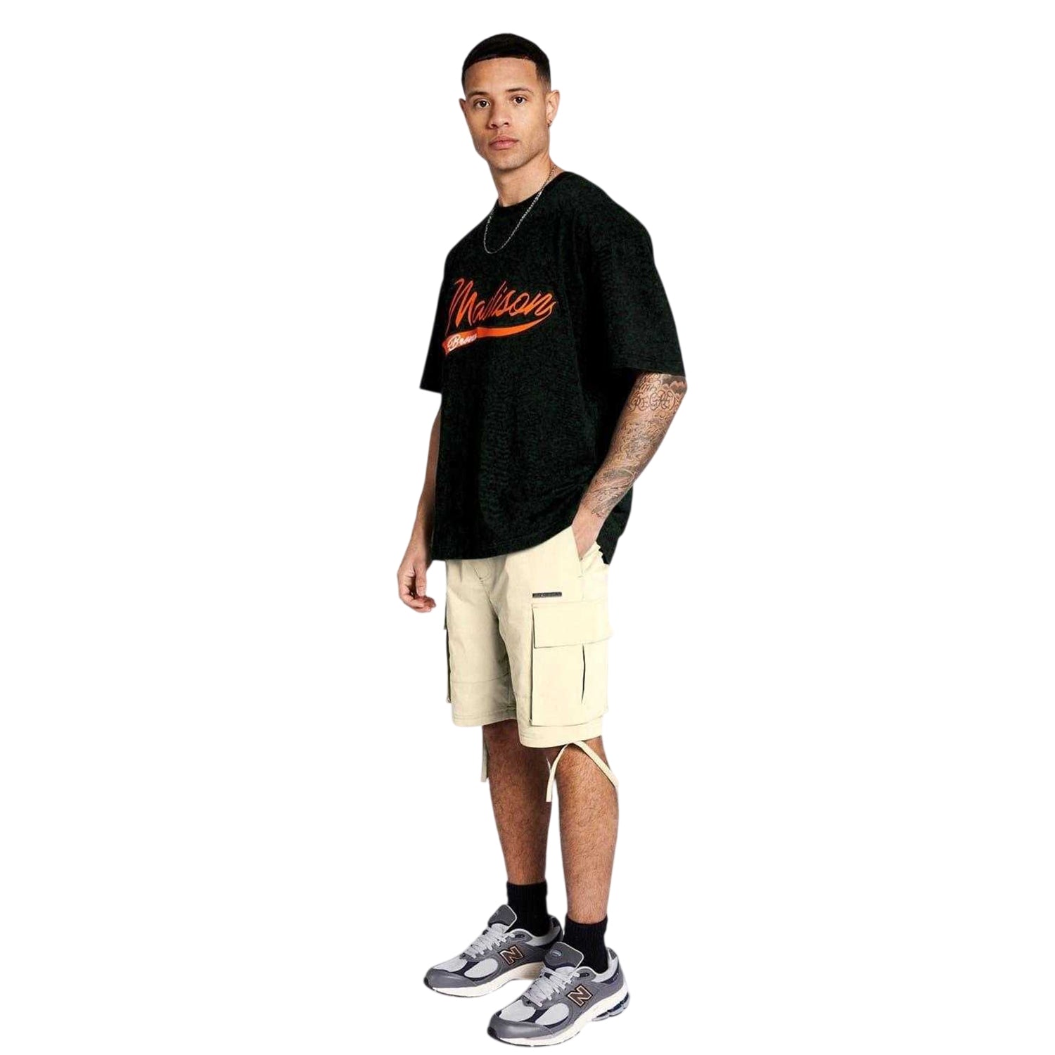 Stone - Front - Madison Barclay Mens Cargo Shorts