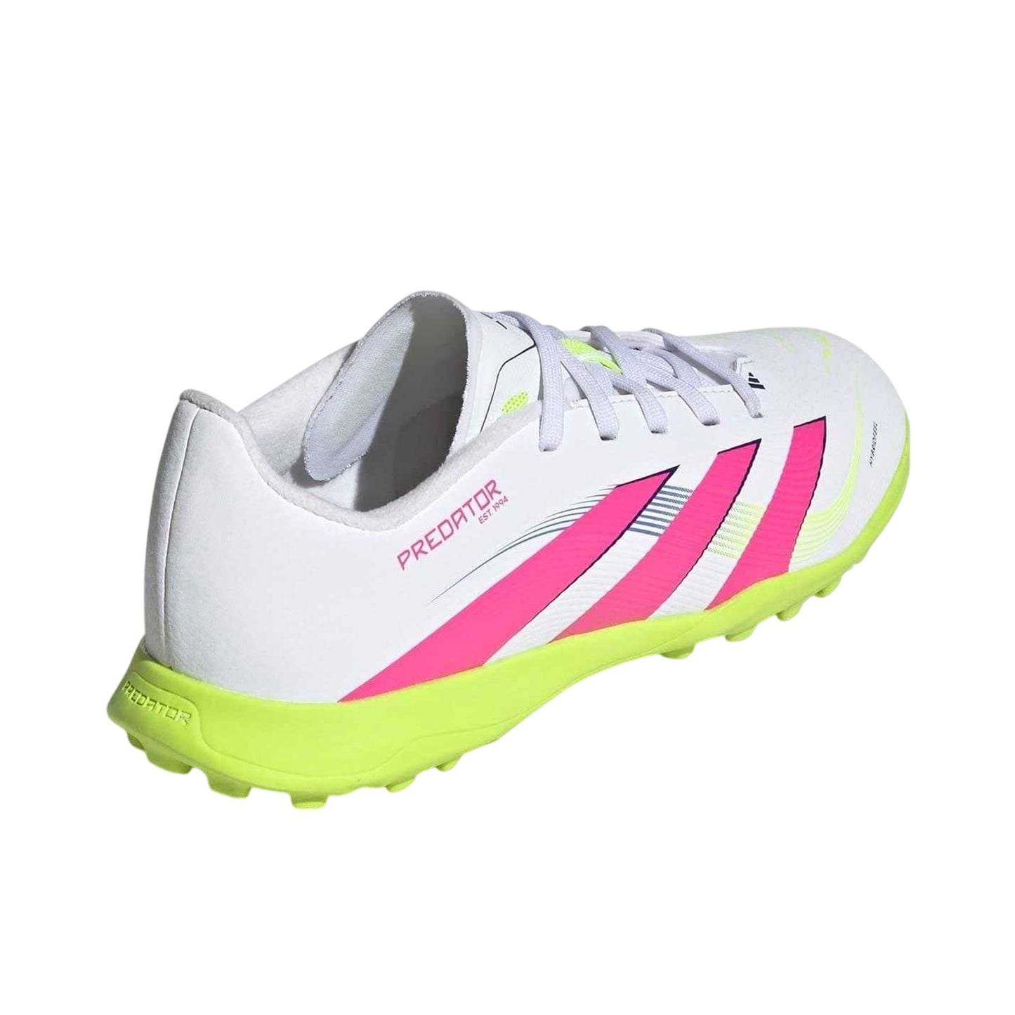 White-Pink - Back - Adidas Childrens-Kids Predator Astro Turf Trainers