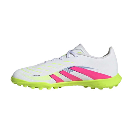 White-Pink - Side - Adidas Childrens-Kids Predator Astro Turf Trainers
