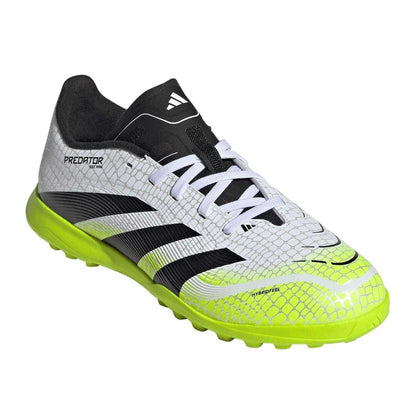 White-Black-Lemon - Front - Adidas Childrens-Kids Predator Astro Turf Trainers