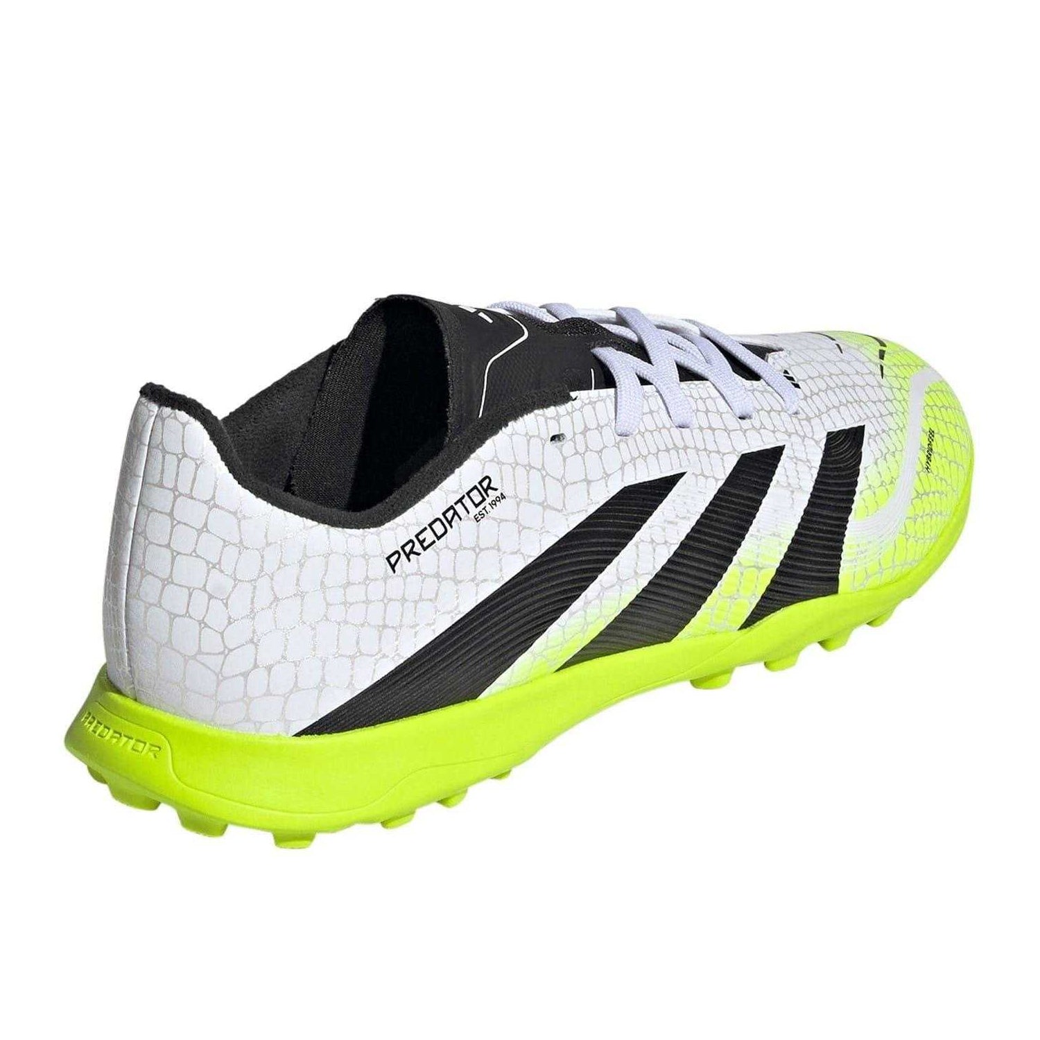 White-Black-Lemon - Back - Adidas Childrens-Kids Predator Astro Turf Trainers