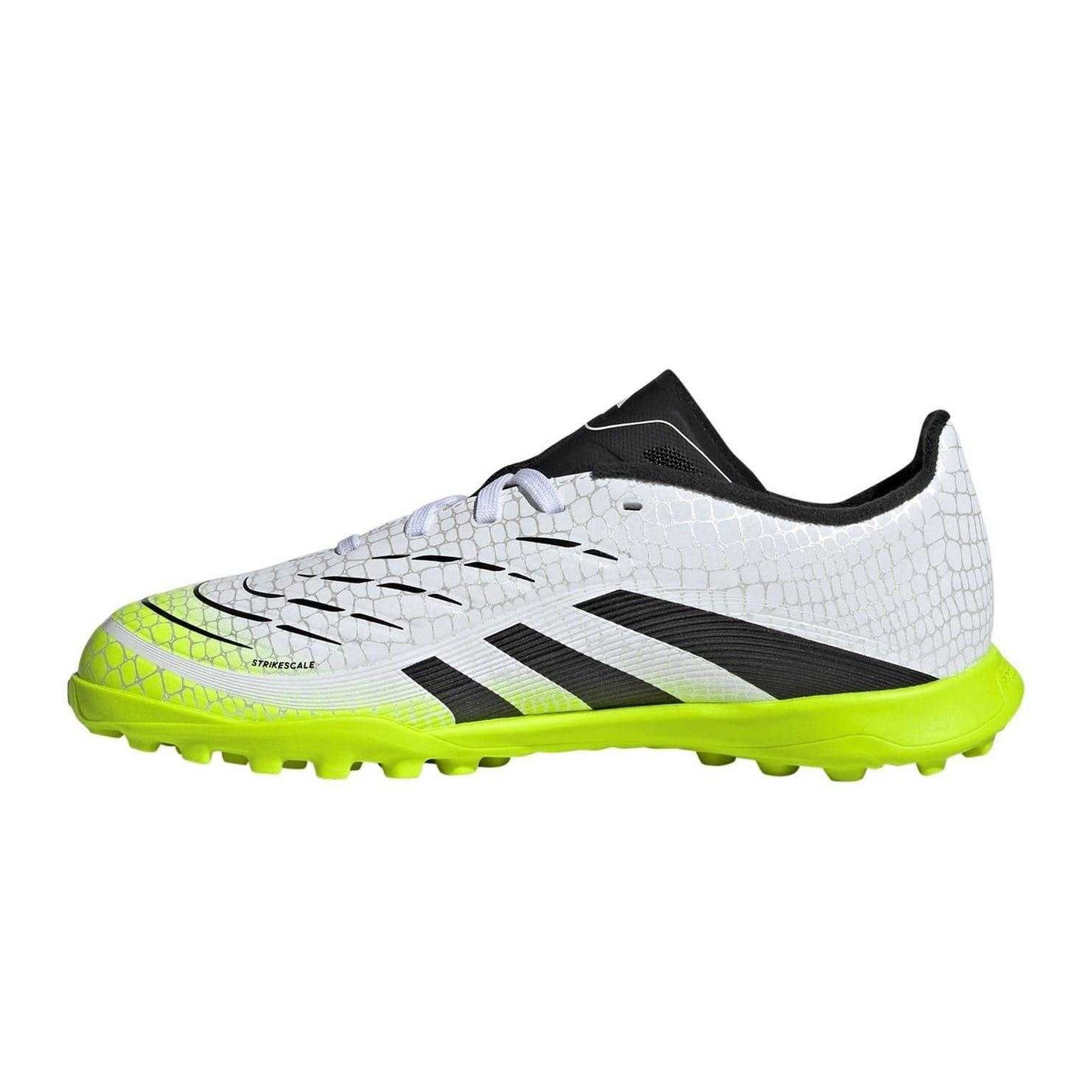 White-Black-Lemon - Side - Adidas Childrens-Kids Predator Astro Turf Trainers