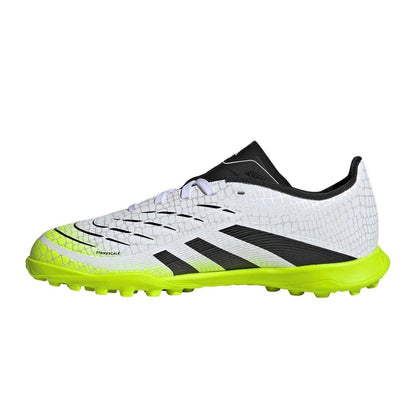 White-Black-Lemon - Side - Adidas Childrens-Kids Predator Astro Turf Trainers