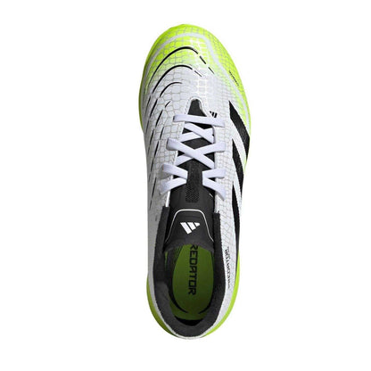 White-Black-Lemon - Pack Shot - Adidas Childrens-Kids Predator Astro Turf Trainers