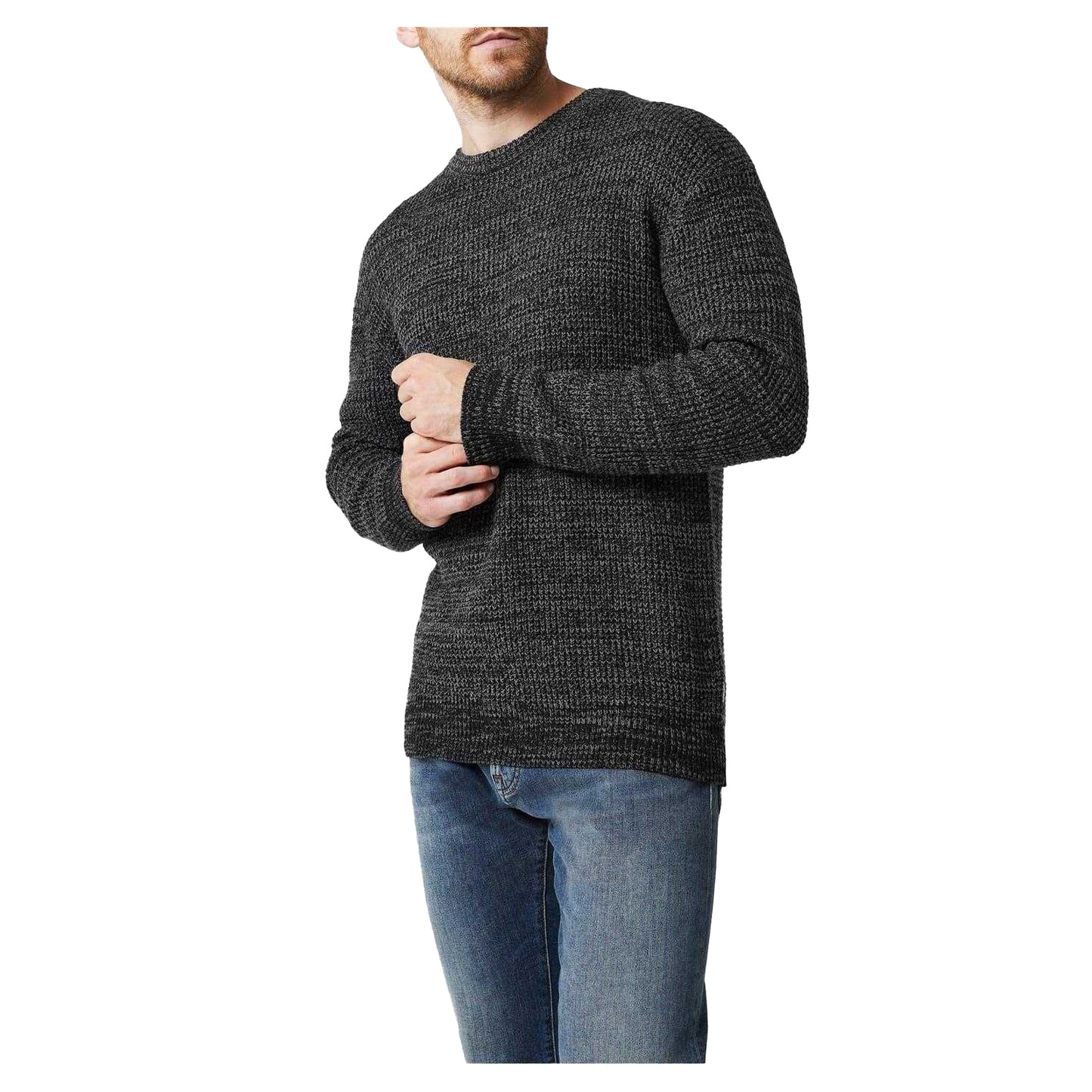 Black - Side - Firetrap Mens Classic Knitted Jumper